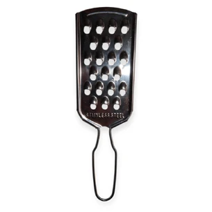 Кухонная плоская тёрка с тонкой металлической ручкой (крупная насечка)