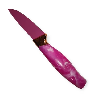 Кухонный нож 12 см (розовый мрамор)