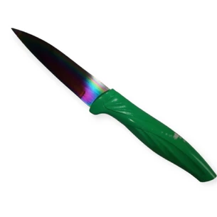Кухонный нож хамелеон, лезвие с зеленой ручкой, 19 см.