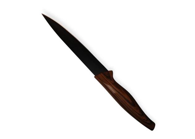 Фото 1 - Кухонний ніж з ручкою під дерево  22 см