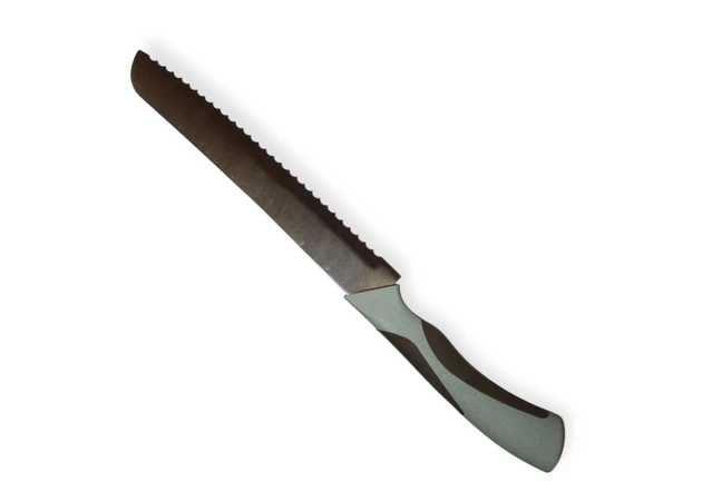 Фото 1 - Кухонний ніж для хлібу  з сіро-голубою  пластиковою ручкою  34 см