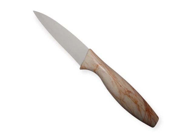 Фото 1 - Кухонный нож с белым лезвием и бежевой ручкой 20,5 см