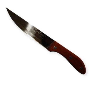 Кухонный нож с ручкой из темного дерева 26 см