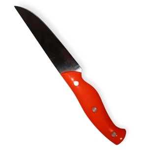 Кухонный нож с оранжевой пластиковой ручкой 26 см