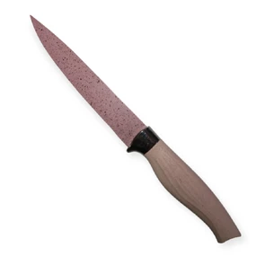 Кухонный нож розового цвета в горошек 24 см