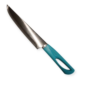 Кухонный нож с голубой пластиковой ручкой с отверстием 32,5 см