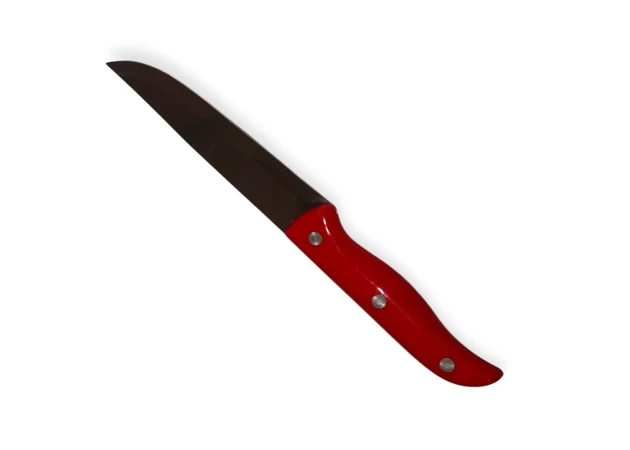 Фото 1 - Кухонный нож с красной пластиковой ручкой 26 см