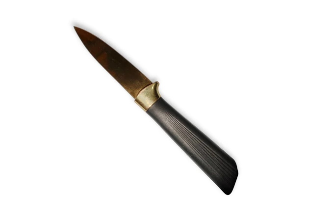 Фото 1 - Кухонний ніж з золотим лезом та чорною ручкою   20 см