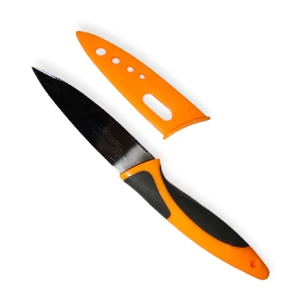 Кухонный нож с черно-оранжевой ручкой 21 см