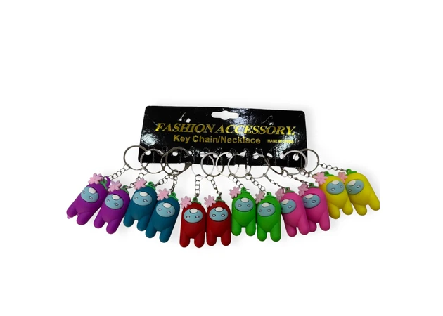 Фото 1 - Брелок «Among us з квіткою»