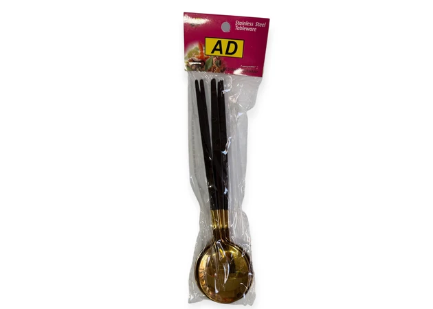 Фото 1 - Набор золотистых ложек с цветной ручкой (6 шт) 21 см