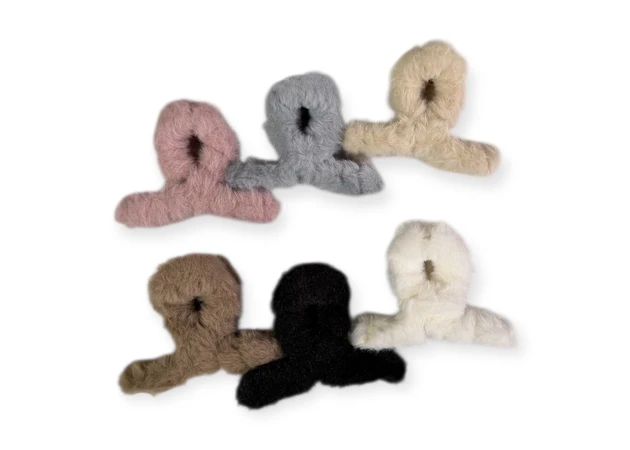 Фото 1 - Пушистый крабик для волос длиной 9 см