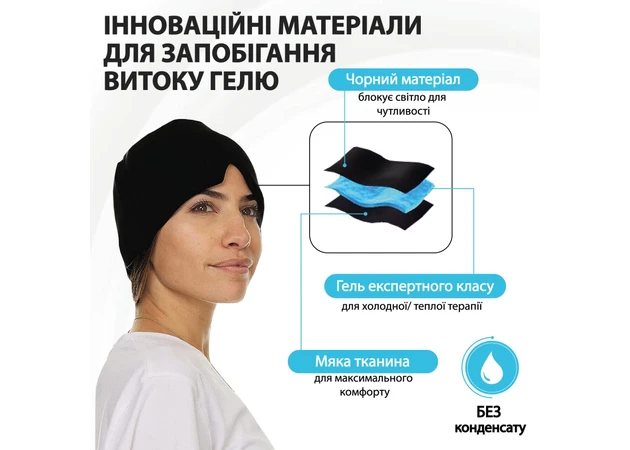 Фото 5 - Шапка для облегчения головной боли/мигрени/стресса/опухших глаз с холодным компрессом