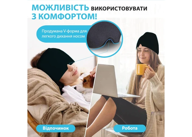 Фото 6 - Шапка для облегчения головной боли/мигрени/стресса/опухших глаз с холодным компрессом