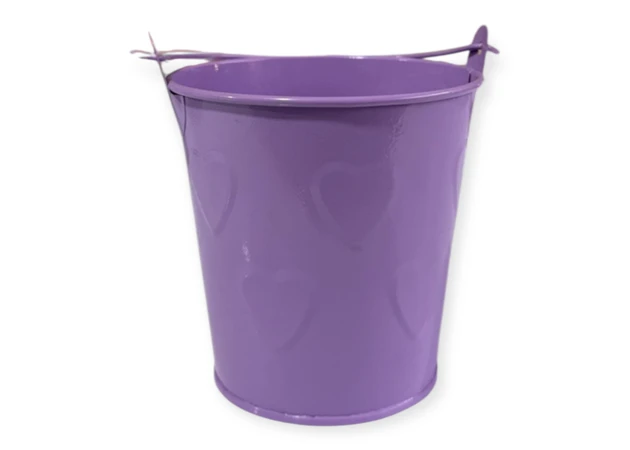 Фото 1 - Відерце кольорове у сердечко    10 см , діаметр 10 см