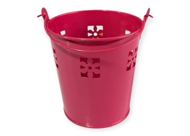 Фото 1 - Відерце кольорове у квіточку    10 см , діаметр 10  см