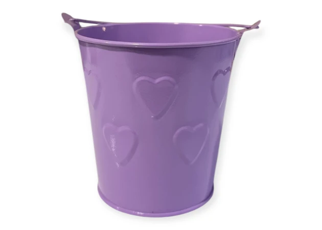 Фото 1 - Відерце кольорове у сердечко    11 см , діаметр 11 см