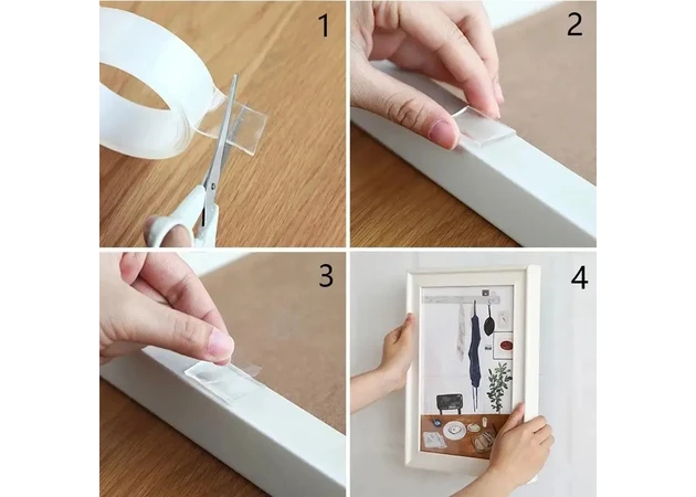 Фото 4 - Багаторазова двостороння нанострічка (2 м) прозора