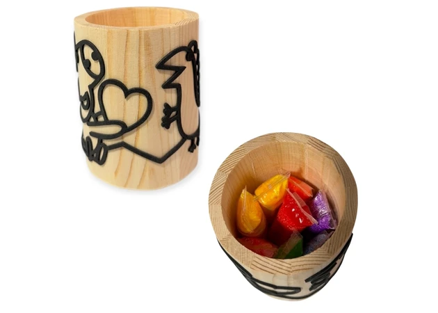 Фото 2 - Деревянный стакан для творчества с пластилином