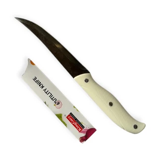 Кухонный нож с белой пластиковой ручкой 26 см