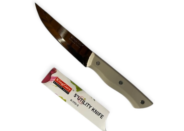 Фото 1 - Кухонный нож с серой пластиковой ручкой 24 см