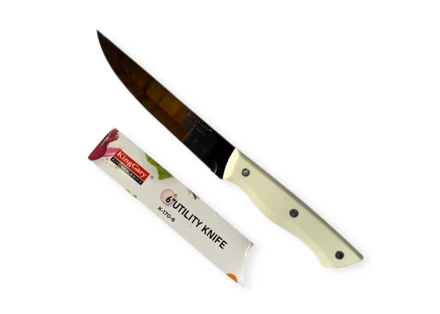 Фото 1 - Кухонний ніж з бежевою   пластиковою ручкою 26  см