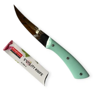 Кухонний ніж з зеленою  пластиковою ручкою 24 см