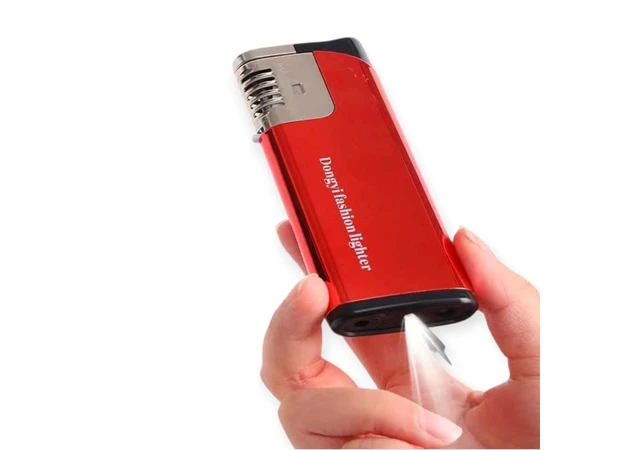 Фото 2 - Запальничка (Turbo полум'я) металева 11 см с фонариком, H01780