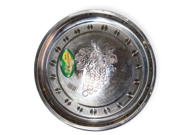 Фото 2 - Піднос з нержавіючої сталі круглий 30 см, MT-140