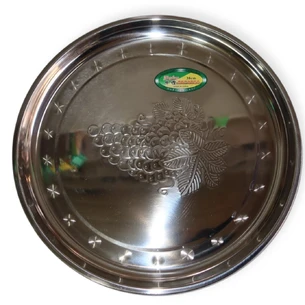 Поднос из нержавеющей стали круглый 38 см, MT141