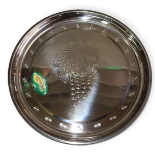 Піднос з нержавіючої сталі круглий 40 см, MT-142