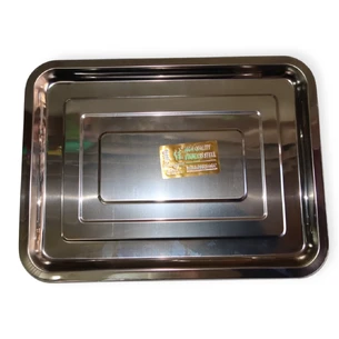 Поднос из нержавеющей стали прямоугольный 36x27 см, MT-39