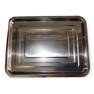 Поднос из нержавеющей стали прямоугольный 40x30 см, MT-159