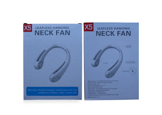 Фото 2 - Вентилятор переносний для носіння на шиї акумулятор, MT-11182