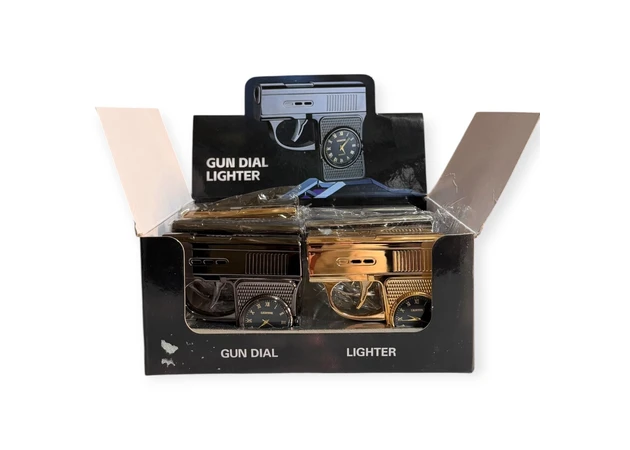 Фото 3 - Запальничка (Turbo полум’я) Пістолет з годинником, H02603