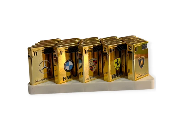 Фото 1 - Запальничка (Turbo полум’я) «Марки авто у золоті», H02598