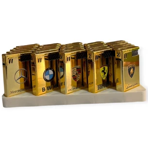 Запальничка (Turbo полум’я) «Марки авто у золоті», H02598