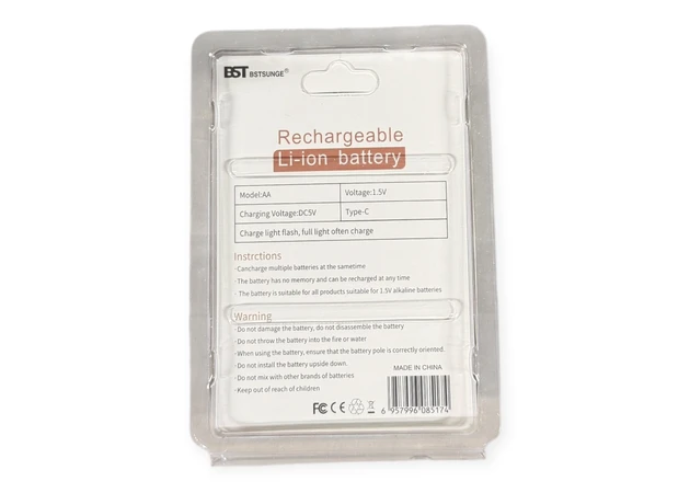 Фото 2 - Акумуляторні батарейки AA 1.5V USB Type-C, 3500 mWh