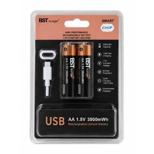 Акумуляторні батарейки AA 1.5V USB Type-C, 3500 mWh