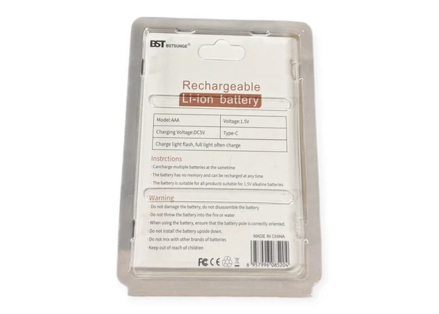 Фото 2 - Акумуляторні батарейки AAA 1.5V USB Type-C, 800 mWh