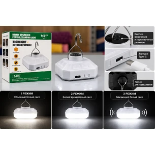 Портативний акумуляторний LED-ліхтар T-219 з гачком, USB Type-C